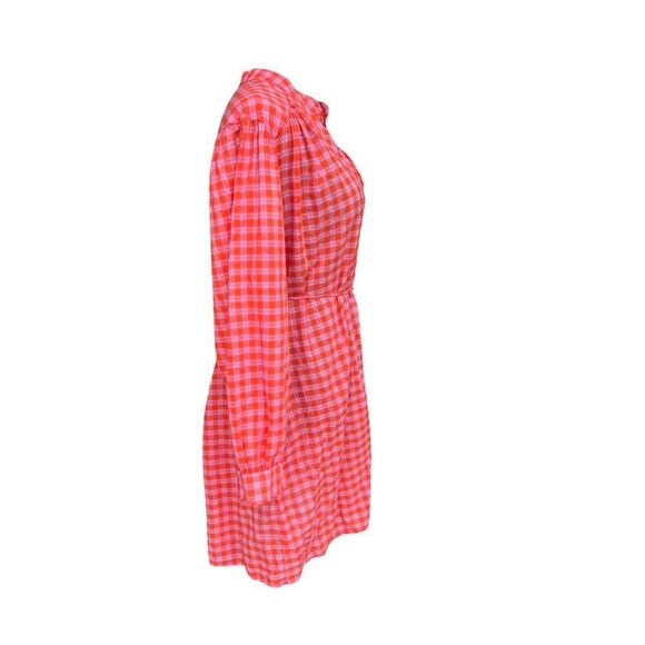 XiRena Womens Winnie Orange Pink Check Shirt Dress Size small MSRP $295 - Picture 7 of 10